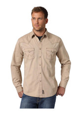 Wrangler Wrangler Retro Mens Premium Long Sleeve MVR502T Tan Snap Shirt