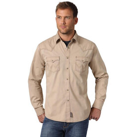 Wrangler Wrangler Retro Mens Premium Long Sleeve MVR502T Tan Snap Shirt