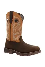 Georgia Boot Men's Brown and Orange 11” Work Boot Waterproof GB00671 Soft Toe Work Boots