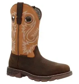 Georgia Boot Men's Brown and Orange 11” Work Boot Waterproof GB00671 Soft Toe Work Boots