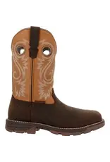 Georgia Boot Men's Brown and Orange 11” Work Boot Waterproof GB00671 Soft Toe Work Boots