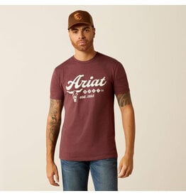 Ariat Ariat Mens Est. 1993 Boot Co Short Sleeve Tee 10052504 Maroon