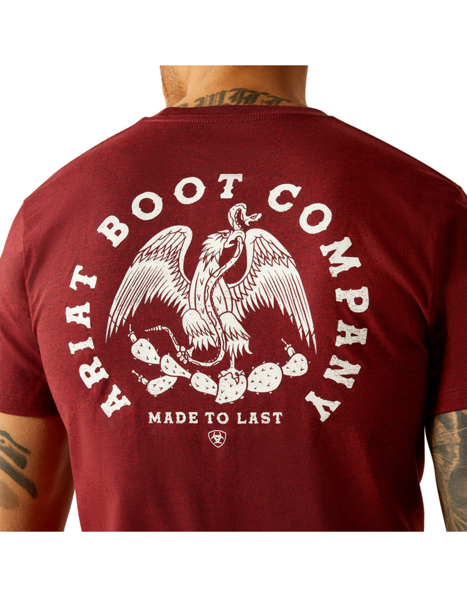 Ariat Ariat Mens Eagle & Snake  Short Sleeve Tee 10052510  Maroon