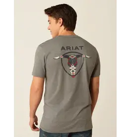 Ariat Ariat Mens Southwestern Longhorn T-shirt 10052037 Grey