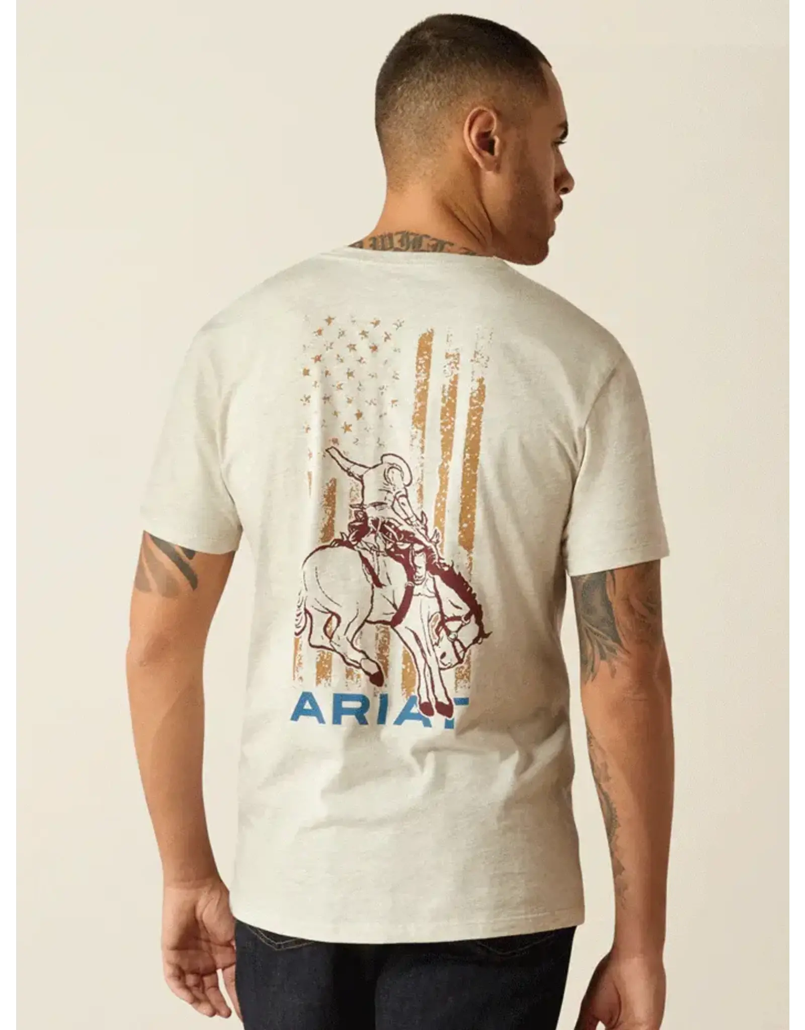 Ariat Ariat Mens Rodeo Proud 10052507 Oatmeal Heather T-Shirt