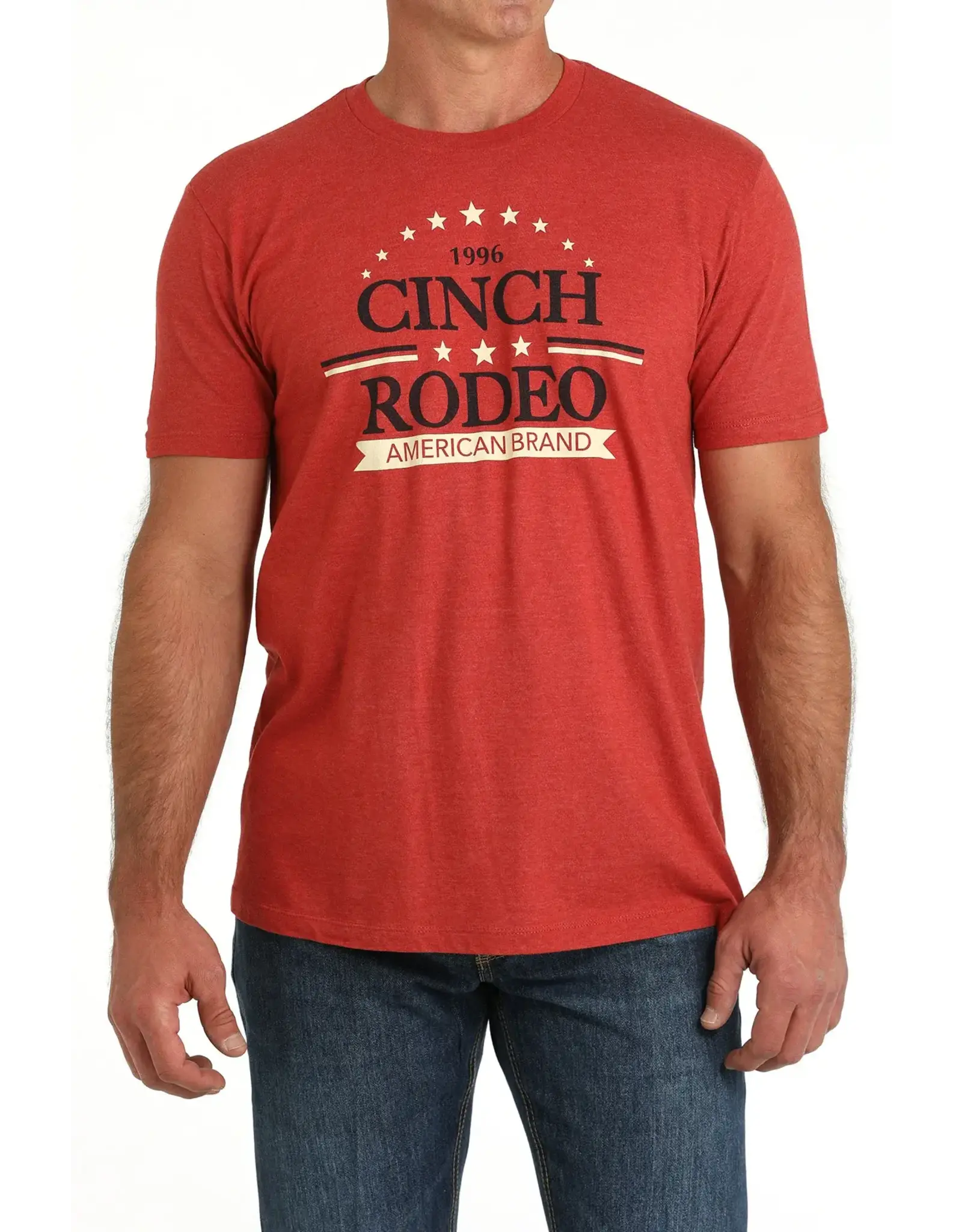 Cinch Men's Stars & Stripes Logo Red Tee MTT1690636