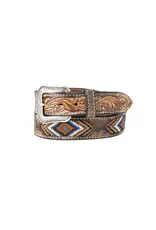 3D Belt Co 3D Tooled W/ Beaded Inlayed D100013502 Mens Belts