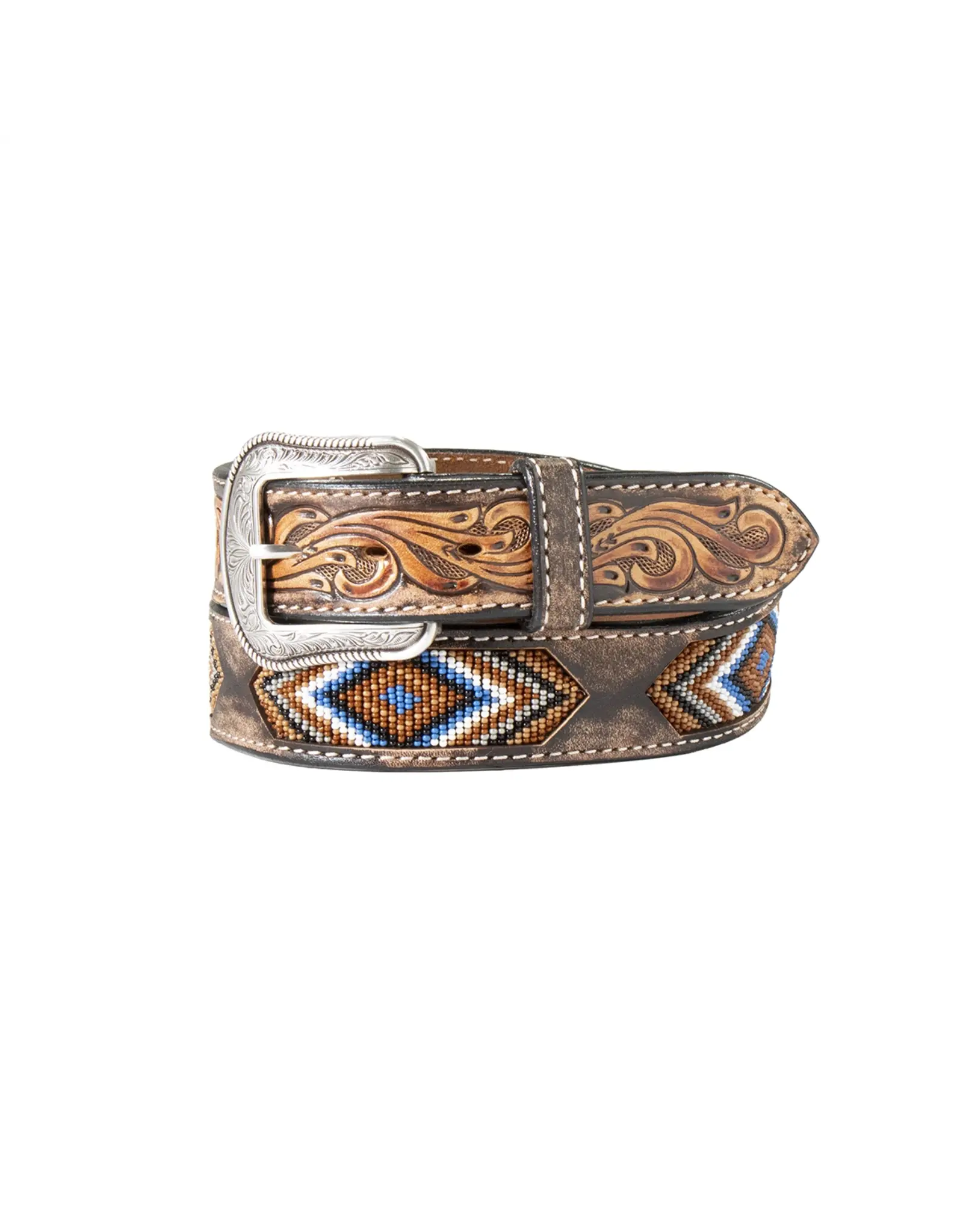 3D Belt Co 3D Tooled W/ Beaded Inlayed D100013502 Mens Belts