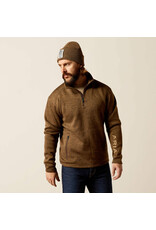 Ariat Ariat Men's Caldwell Logo 1/4 Zip Sweater 10052972 Dark Brown Heather