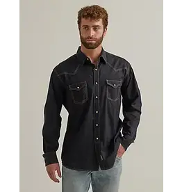 Wrangler Wrangler Men’s Retro Premium Long Sleeve Shirt MVR532X Black