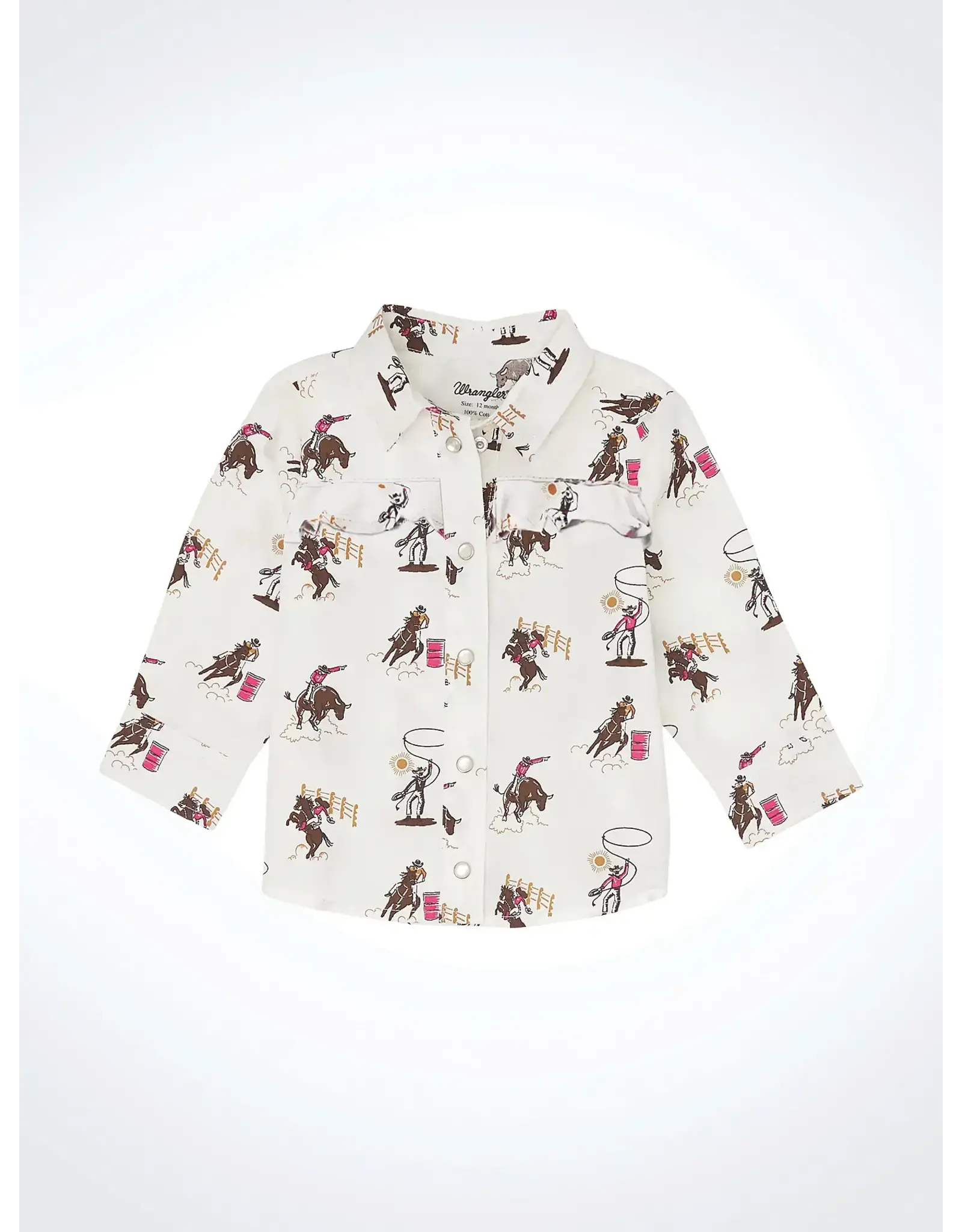 Wrangler Wrangler Baby Girl Rodeo Print 112356562 Long Sleeve Pearlsnap