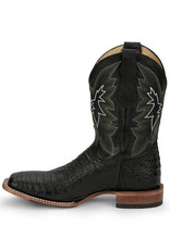Justin George Strait Haggard Caiman GR5705 Black Wide Square Exotic Boots *no reorder*