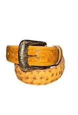 R Watson R Watson Tan Ostrich Belt RWB2310