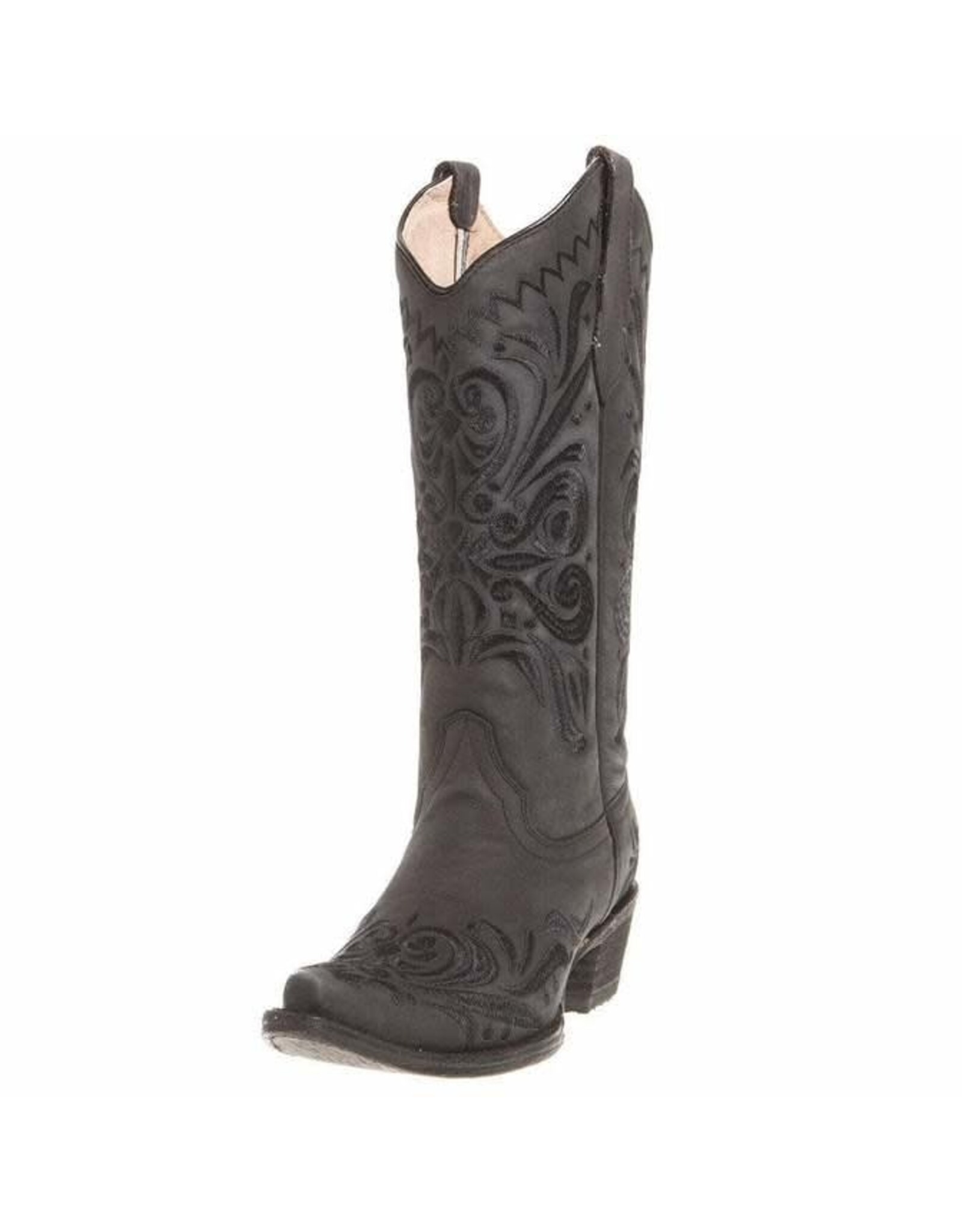 Circle G Circle G Ladies Black Filigree L5433 Snip Toe Boots