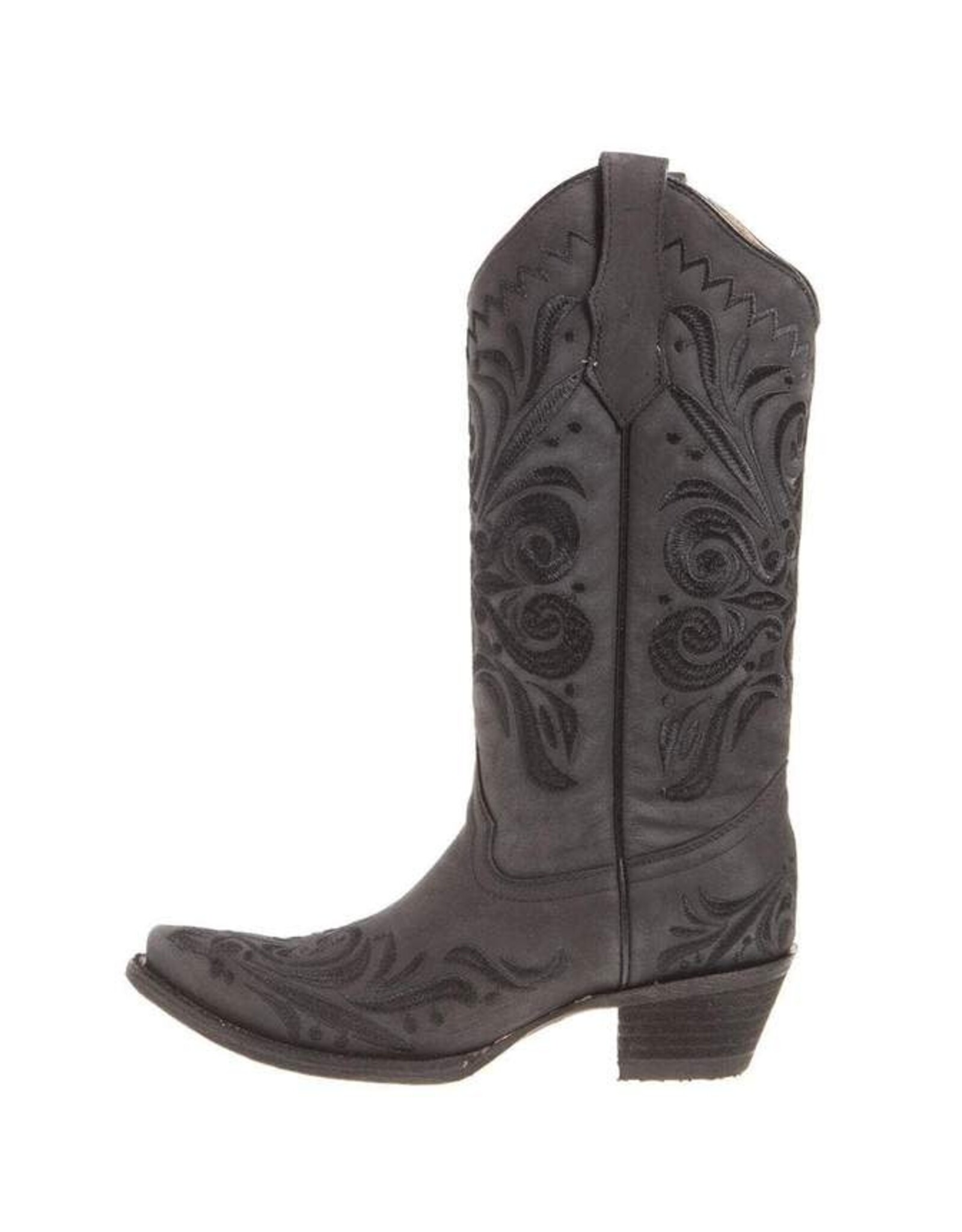 Circle G Circle G Ladies Black Filigree L5433 Snip Toe Boots