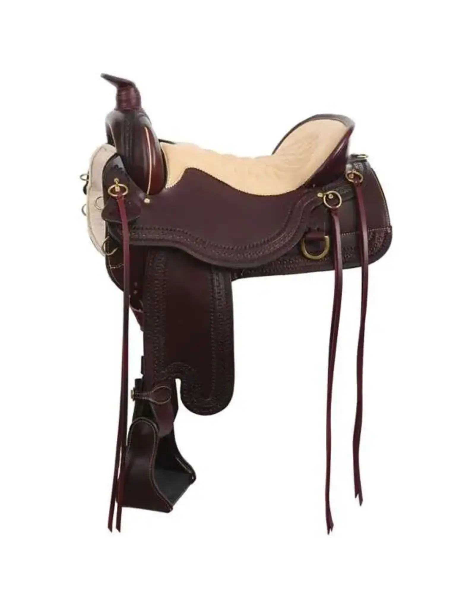 Tucker Cheyenne Heritage Heavy Oil Chestnut 17.5" Seat Wide Tree 367-7T1-9214-12 Trail Saddle