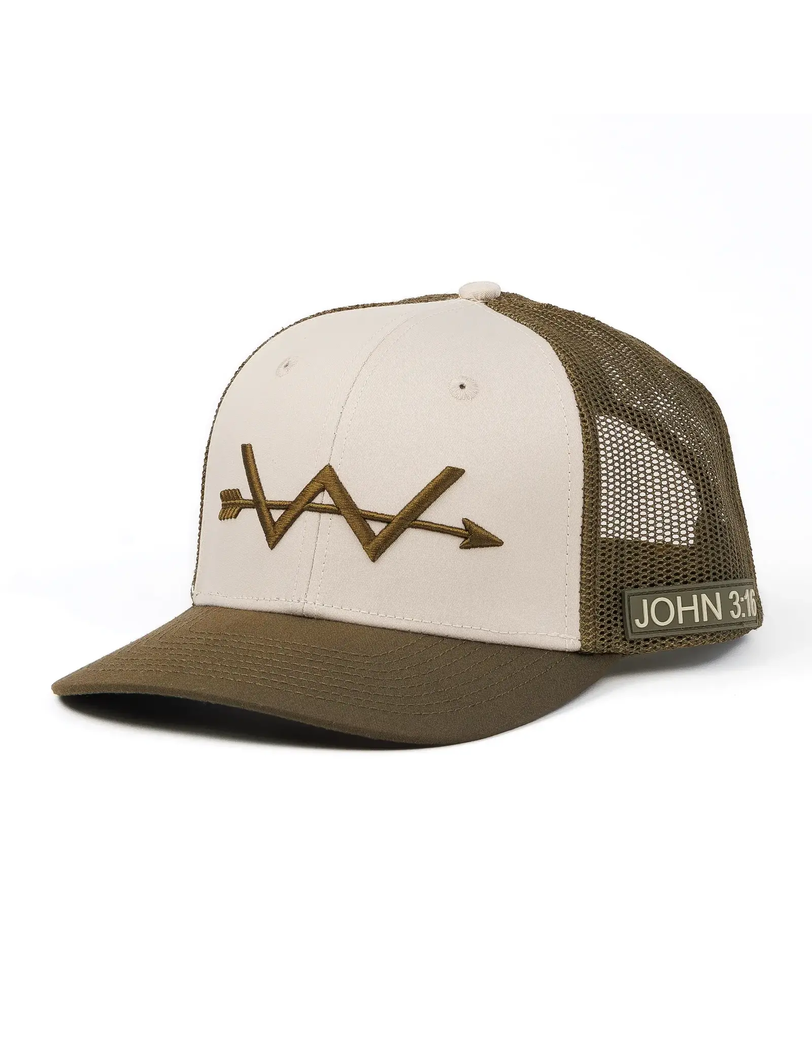 Webb Western John 3:16 Olive/Cream Snapback Cap with Verse Inside