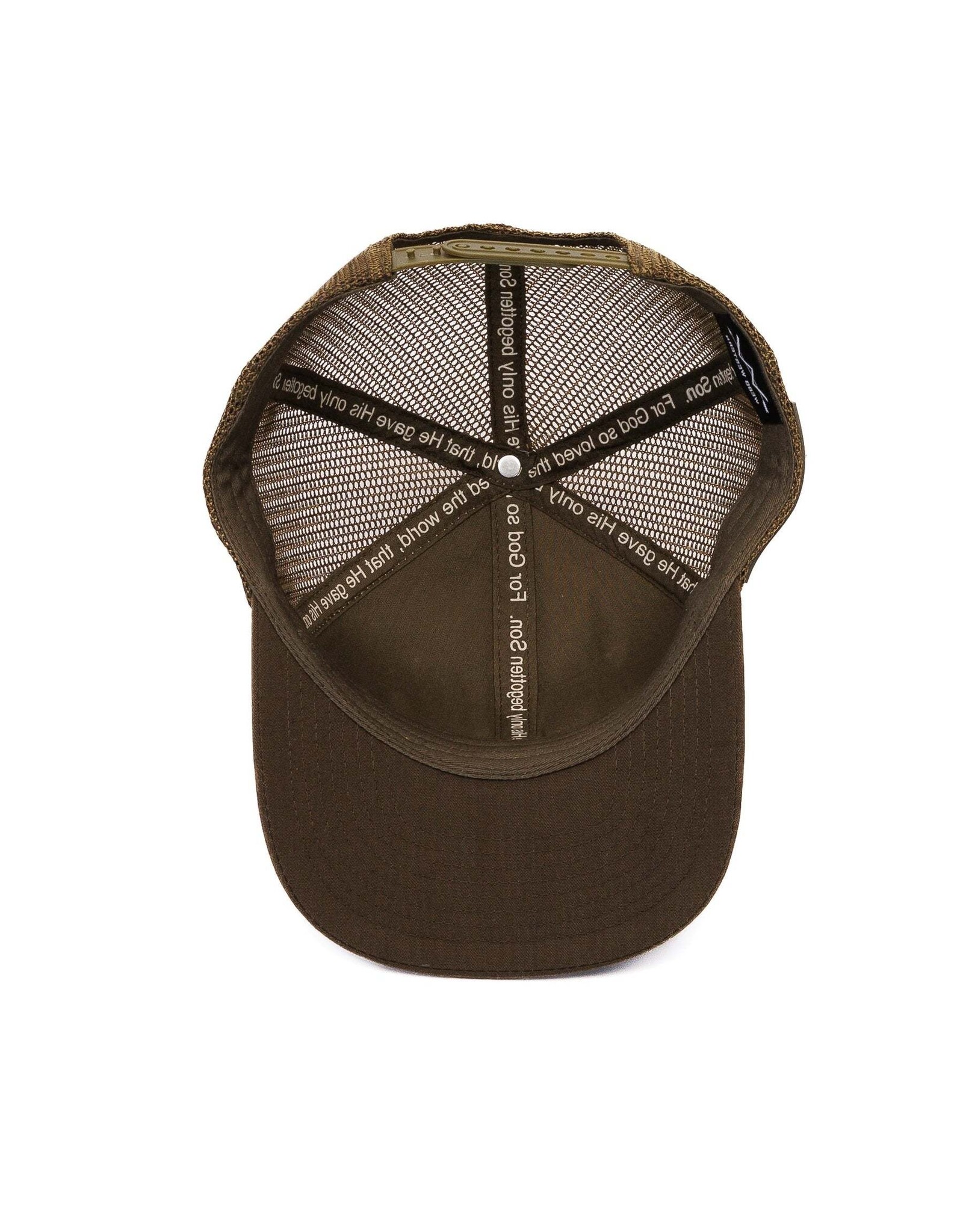 Webb Western John 3:16 Olive/Cream Snapback Cap with Verse Inside