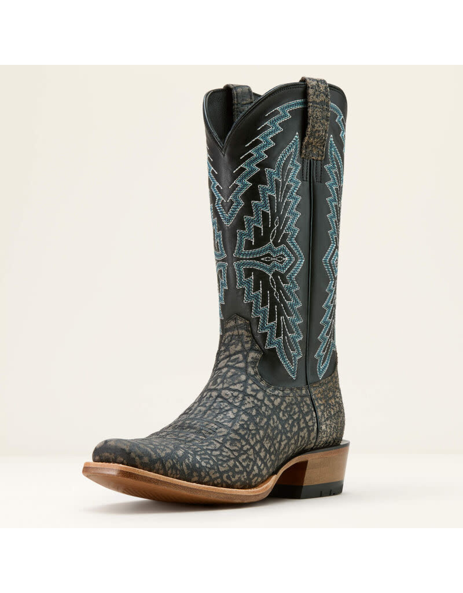 Ariat Mens Futurity Showman Cape Grey Buffalo Emboss/Raven Black 10061216 Western Boots