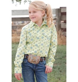 Cruel Cruel Girl Girls Long Sleeve Snap Western Shirt CTW3230043 Lime