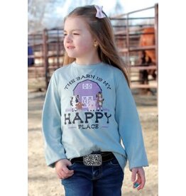 Cruel Cruel Girl The Barn Is My Happy Place LS Tee CTK8990004 GRN