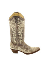 Corral Corral Ladies Brown Crater Bone Embroidered Western Boots A1094 "Wedding Boot"