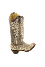 Corral Corral Ladies Brown Crater Bone Embroidered Western Boots A1094 "Wedding Boot"