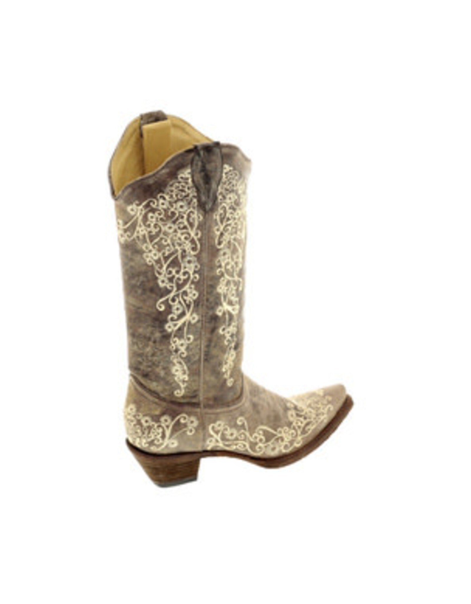 Corral Corral Ladies Brown Crater Bone Embroidered Western Boots A1094 "Wedding Boot"