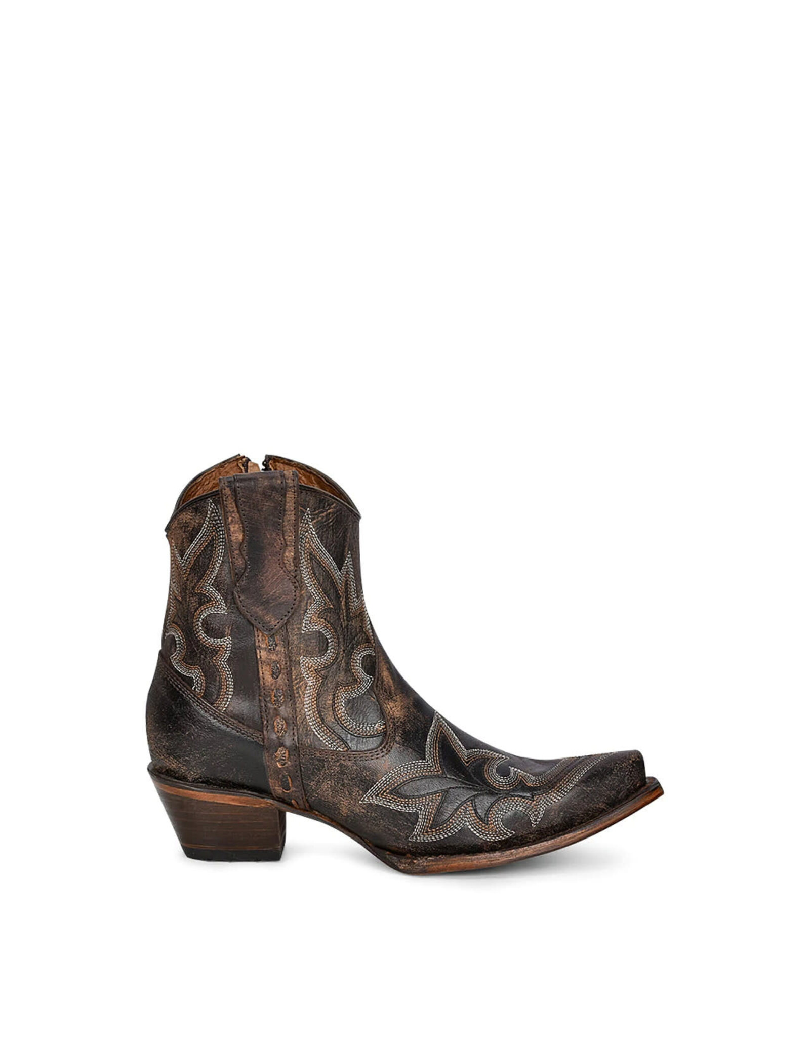 Circle G Circle G Ladies Black Embroidery Side Zip Western Booties L5917