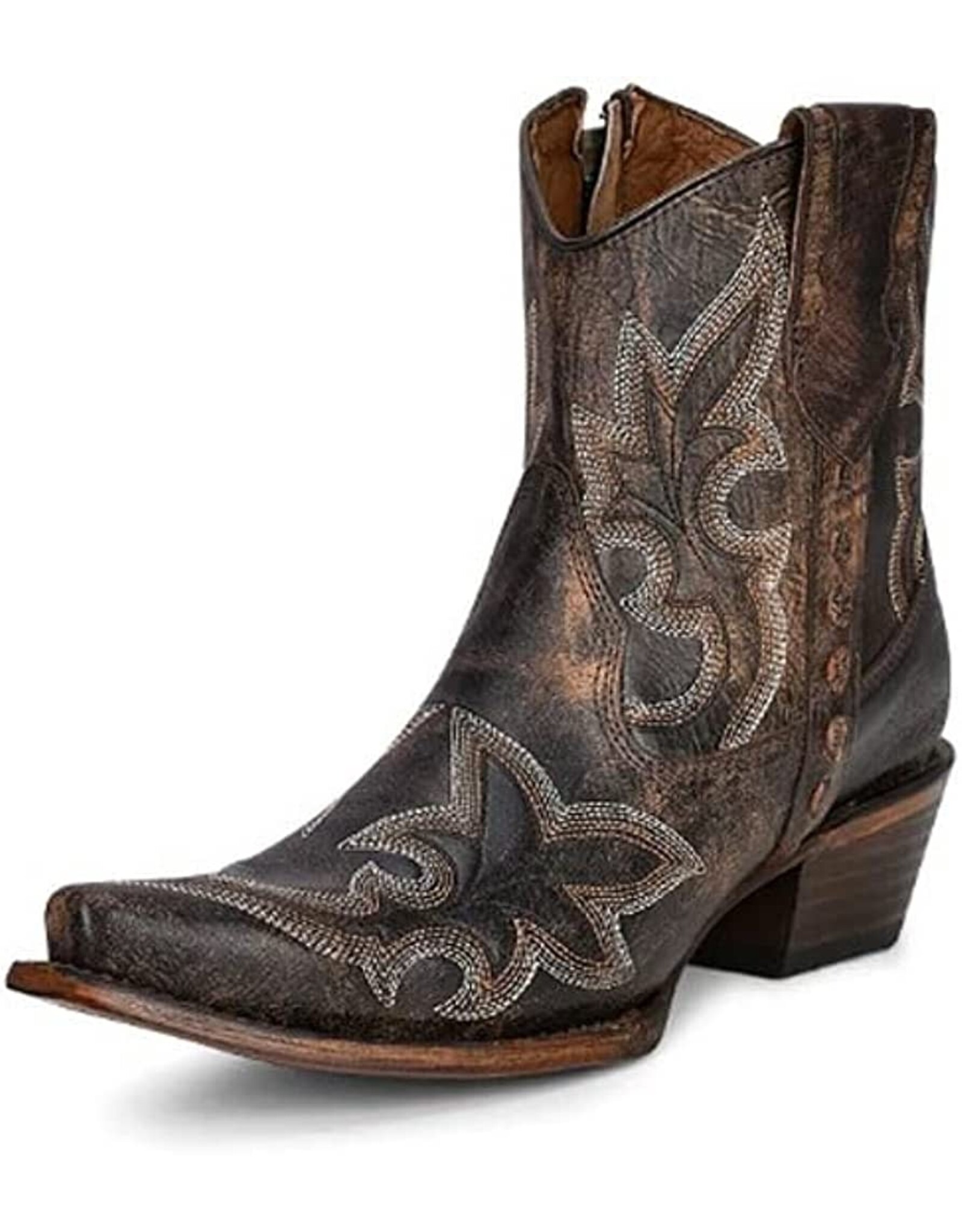 Circle G Circle G Ladies Black Embroidery Side Zip Western Booties L5917