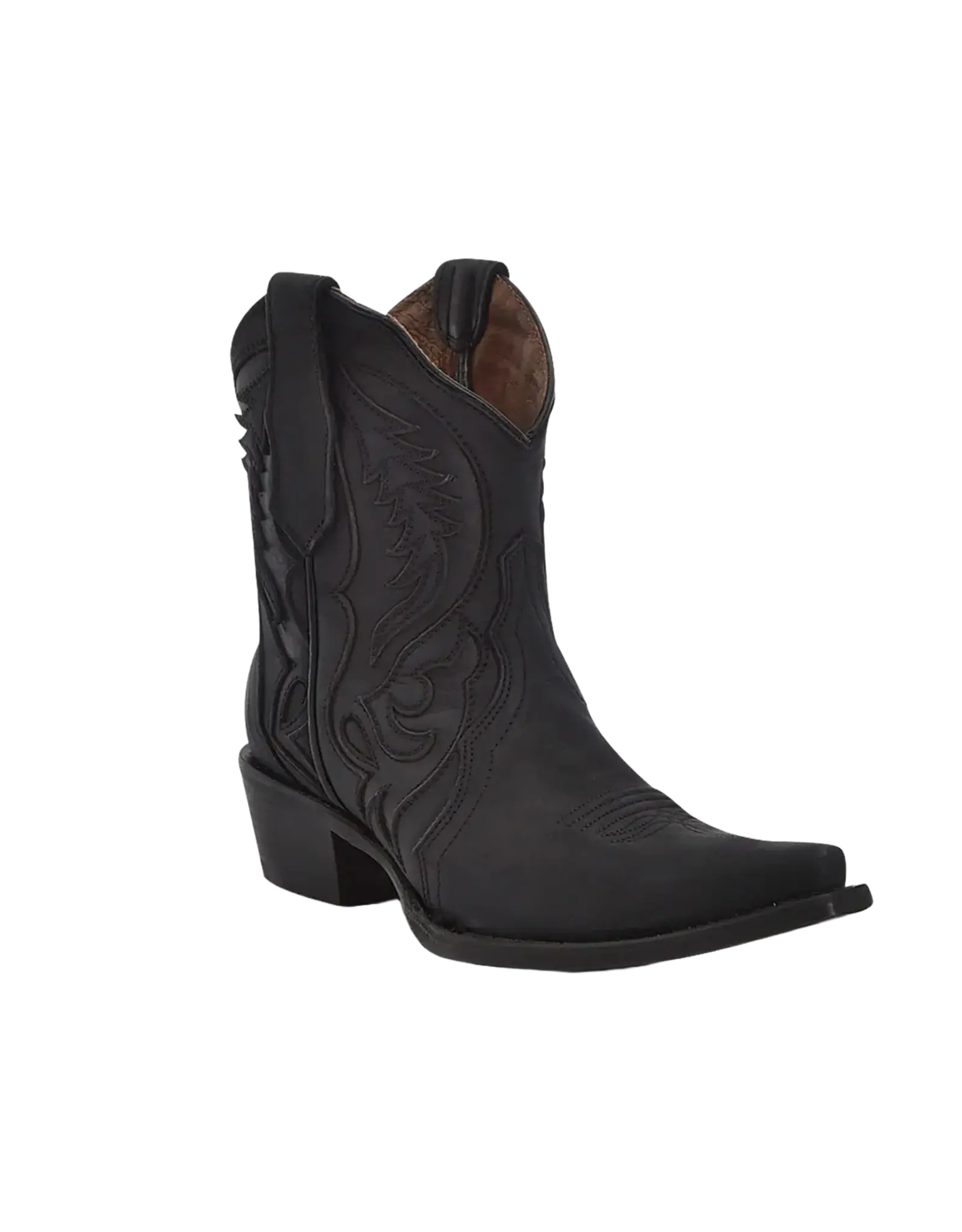 Corral Circle G Ladies Black Embroidery & Inlay Ankle Western Boots L6090