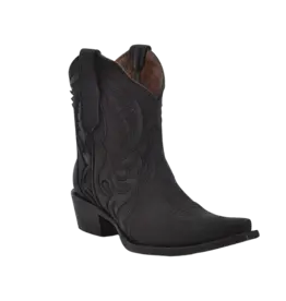 Corral Circle G Ladies Black Embroidery & Inlay Ankle Western Boots L6090
