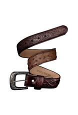 R Watson R Watson Kango Tobac (Chocolate) Ostrich Belt RWB2312