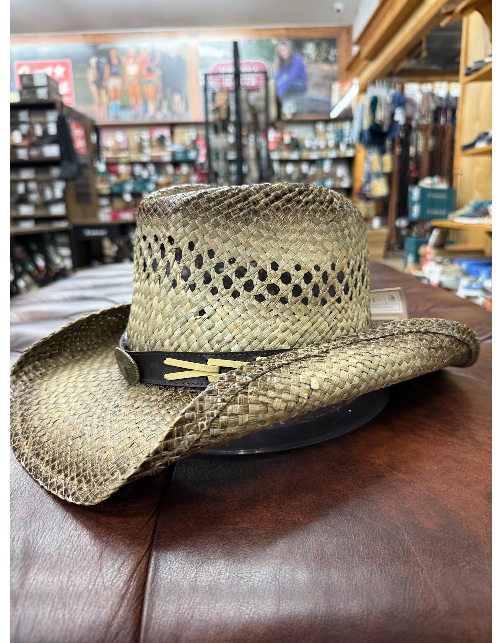 Milano Milano Straw Hat with Bull on Black Band MS554OS-NAT