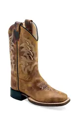 Old West Old West Kids Distressed Brown Square Toe 1979 Western Boots