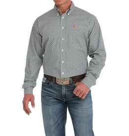 Cinch Cinch Men's Multicolor Geo Print Classic Fit MTW1105885 WHT Long Sleeve Button Up Shirt