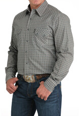 Cinch Cinch Men's Multicolor Print Modern Fit MTW1303086 WHT Long Sleeve Pearl Snap Shirt