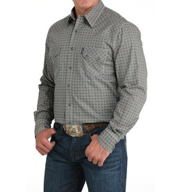 Cinch Cinch Men's Multicolor Print Modern Fit MTW1303086 WHT Long Sleeve Pearl Snap Shirt