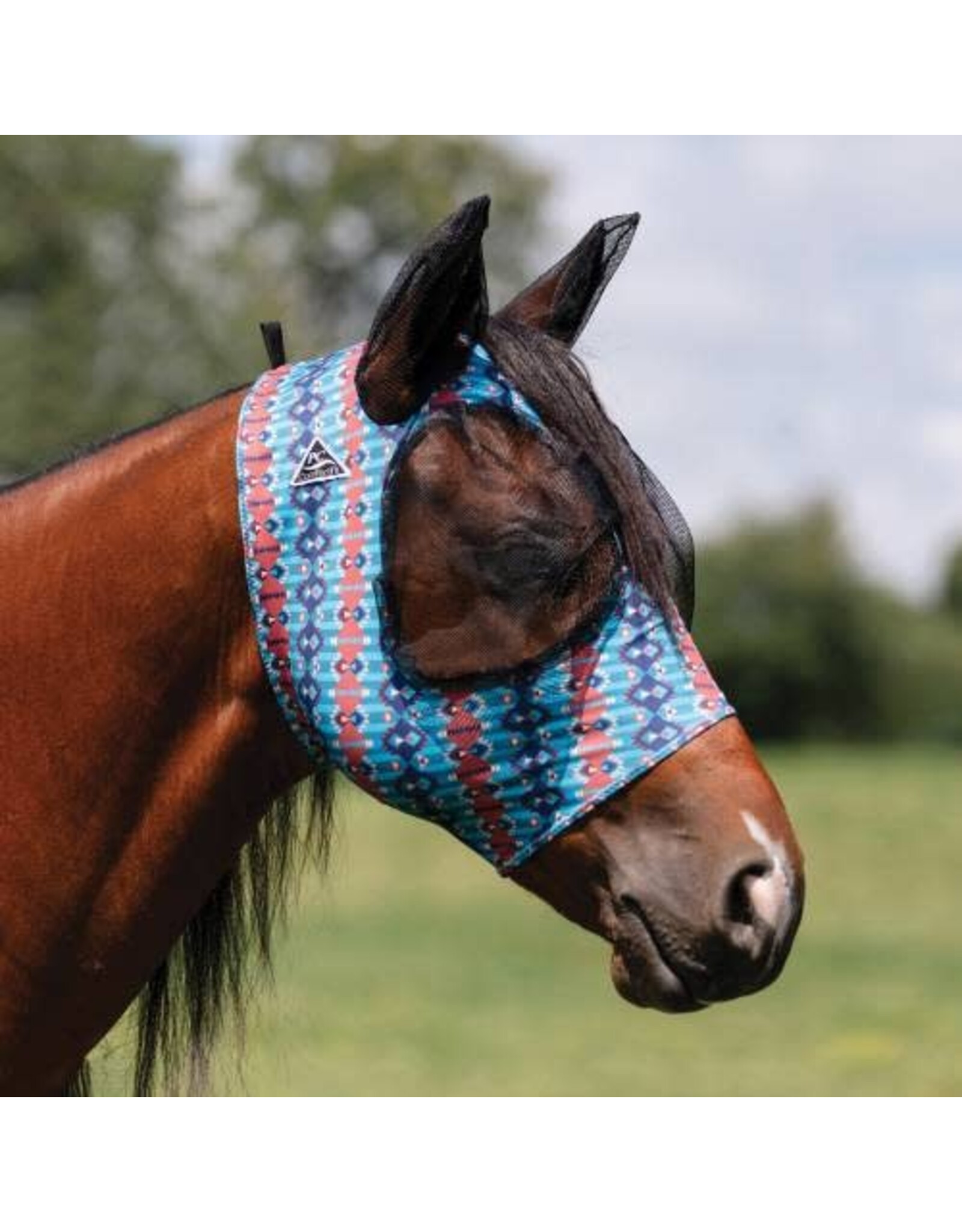 Professional's Choice  Comfort CFM100-CAN Red & Blue Aztec/Canyon Cob Fly Mask
