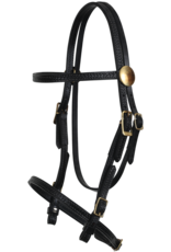 Tucker Heritage River Plantation Headstall 346B-1111-GY Black Tooled/Brass Grey Stitching