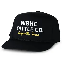 Whiskey Bent Hat Co. Cattleman Rope Black Trucker Hat