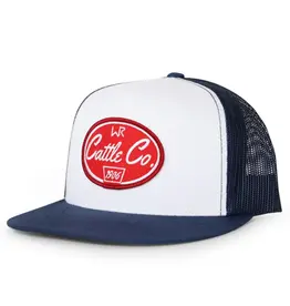 Whiskey Bent Hat Co. Whiskey Bent Hat Co. WR Cattle Co Trucker Red White Navy Trucker Hat