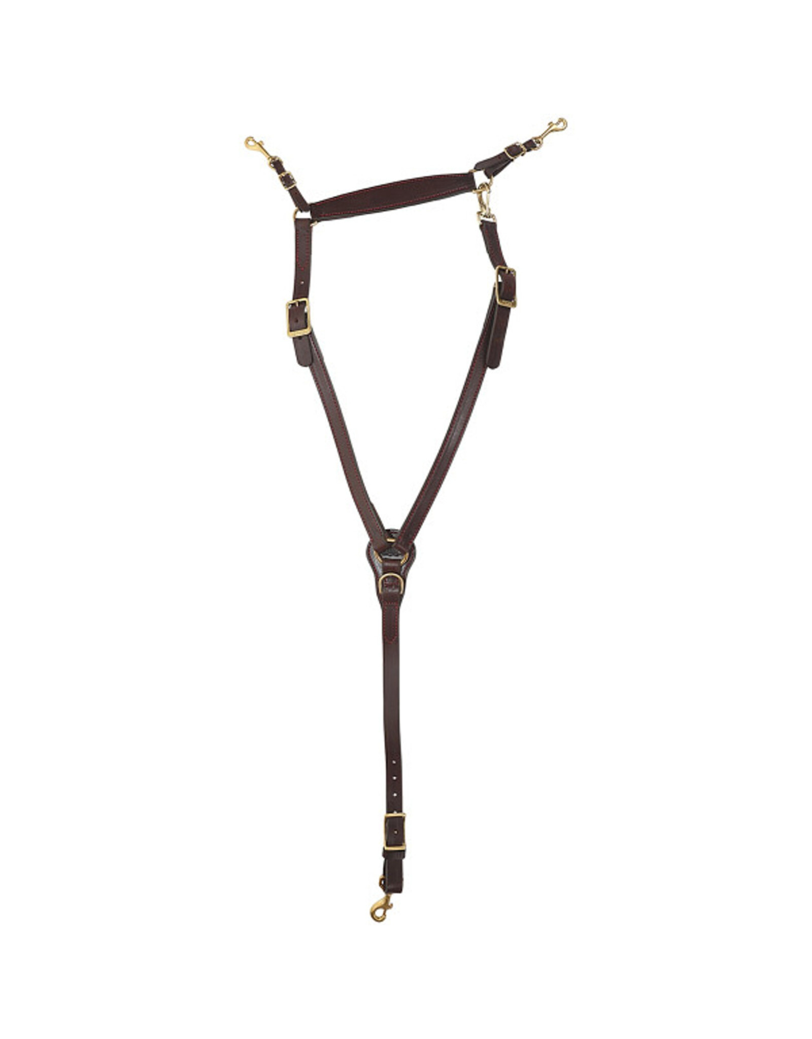 Tucker Heritage Endurance Breast Collar 359B-1T01-R Chestnut W/Brass and Red Stitching