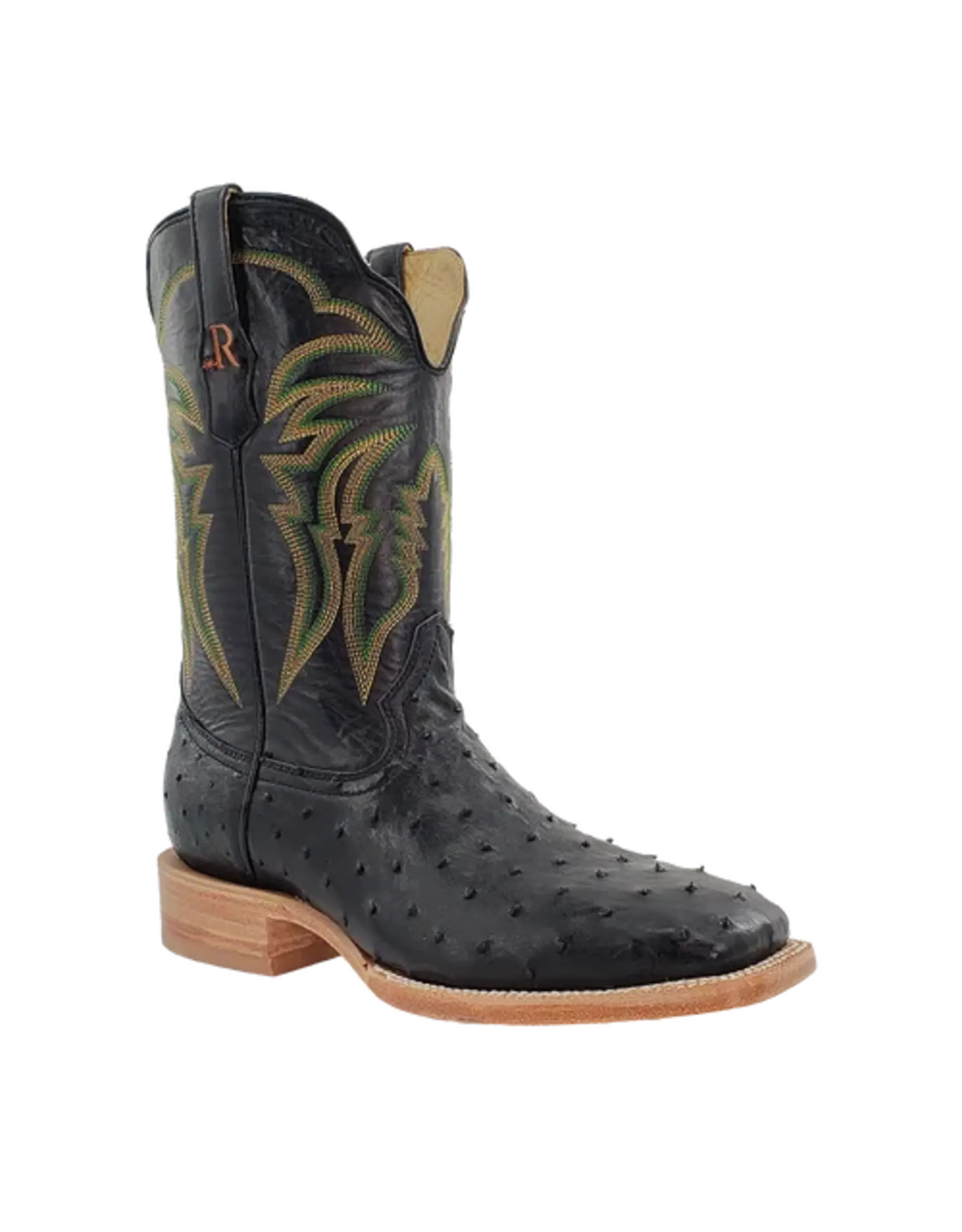 R Watson Mens Exotic Full Quill Black Ostrich RW4507-2 Western Boots