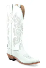 Old West  Ladies TS1552 Tall Distressed White Snip Toe Western Boots
