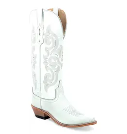 Old West Ladies TS1552 Tall Distressed White Snip Toe Western Boots