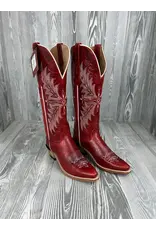Old West  Ladies TS1551 Tall Distressed Red Snip Toe Western Boots