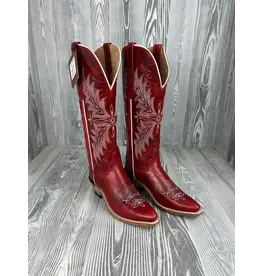 Old West Ladies TS1551 Tall Distressed Red Snip Toe Western Boots