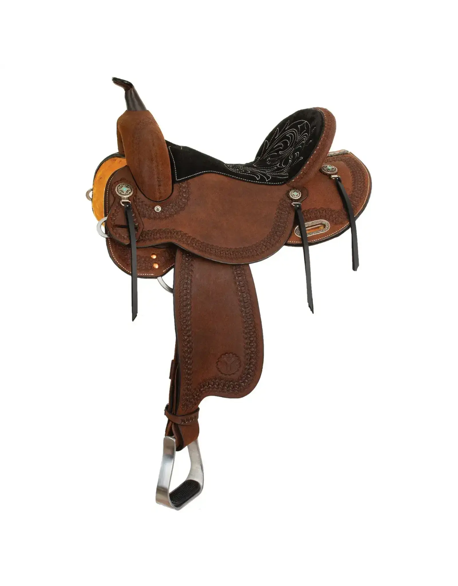 Circle Y Circle Y Cloverleaf Barrel Saddle 15” Seat Wide Tree 2240-2505-05