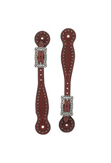 Weaver Basketweave W/Spots Thin Spur Straps 30-0296-CH Chestnut